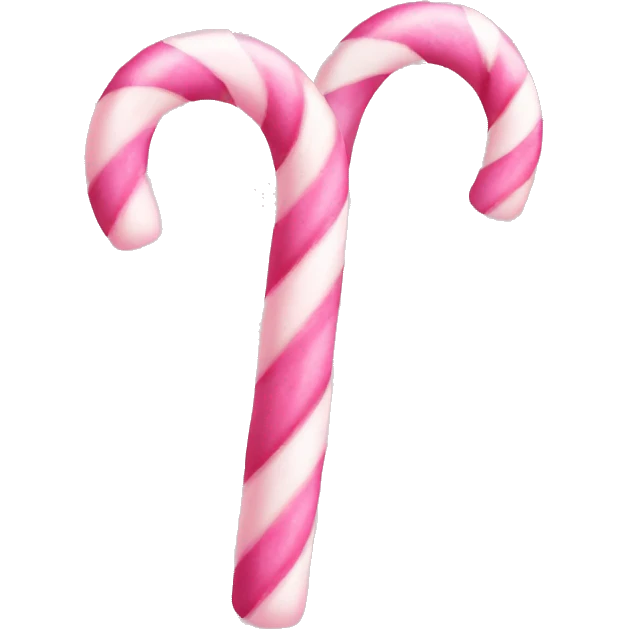 Light pink candy canes, with pink bow on it emoji