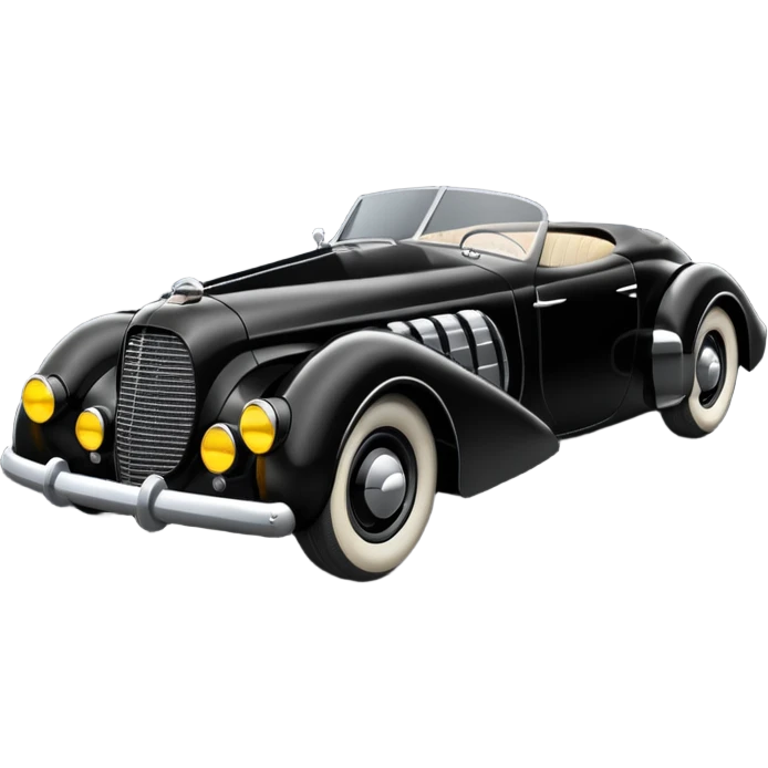  the animated 1990’s series Batmobile loosely based on 1936 cord 812 (flat square body) stealthy understated  emoji