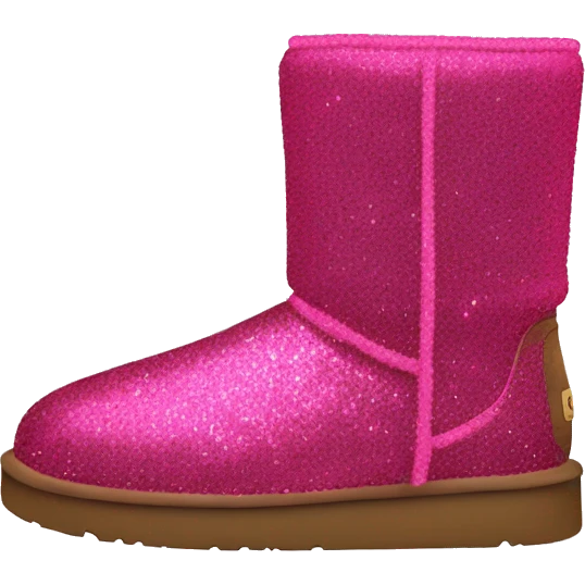 Realistic hot pink glitter and fur Ugg boots. emoji
