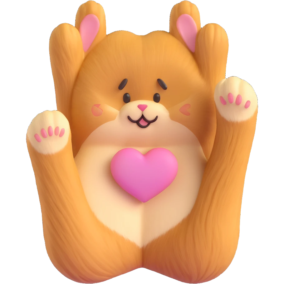close-up of a single cat paw performing Korean finger heart gesture with two paw fingers forming heart shape, soft beige and light brown fur, gentle pastel tones, warm lighting, soft friendly cute style, minimal clean background emoji