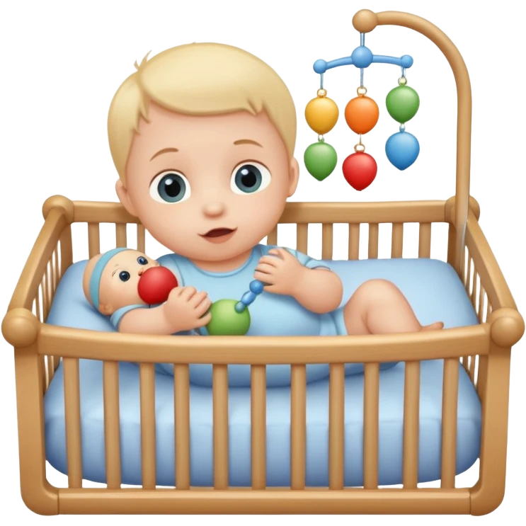 baby in bid with rattle







 emoji
