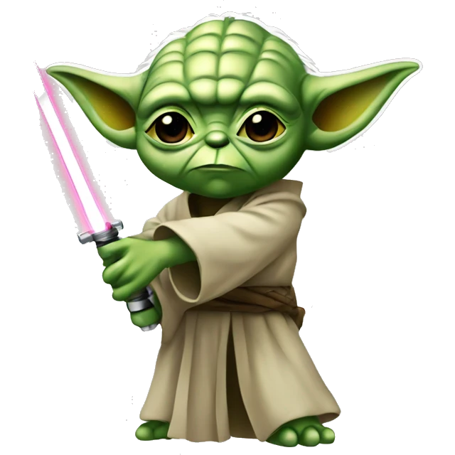 Yoda avec un sabre laser emoji
