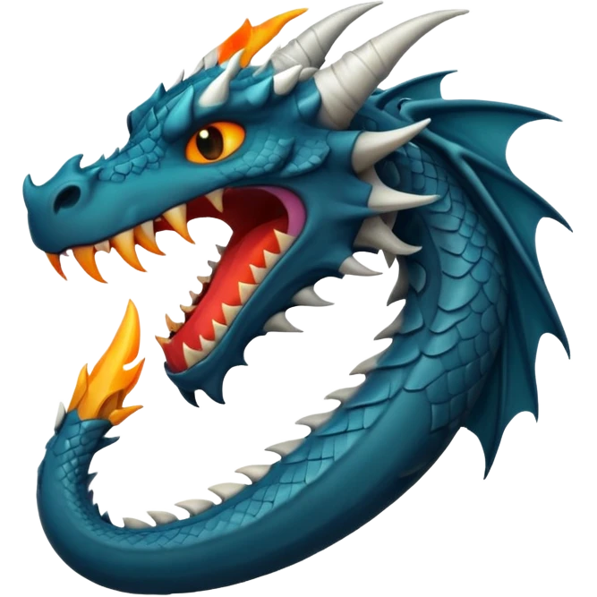 iOS style emoji, minimal dragon fang, dark fantasy object emoji