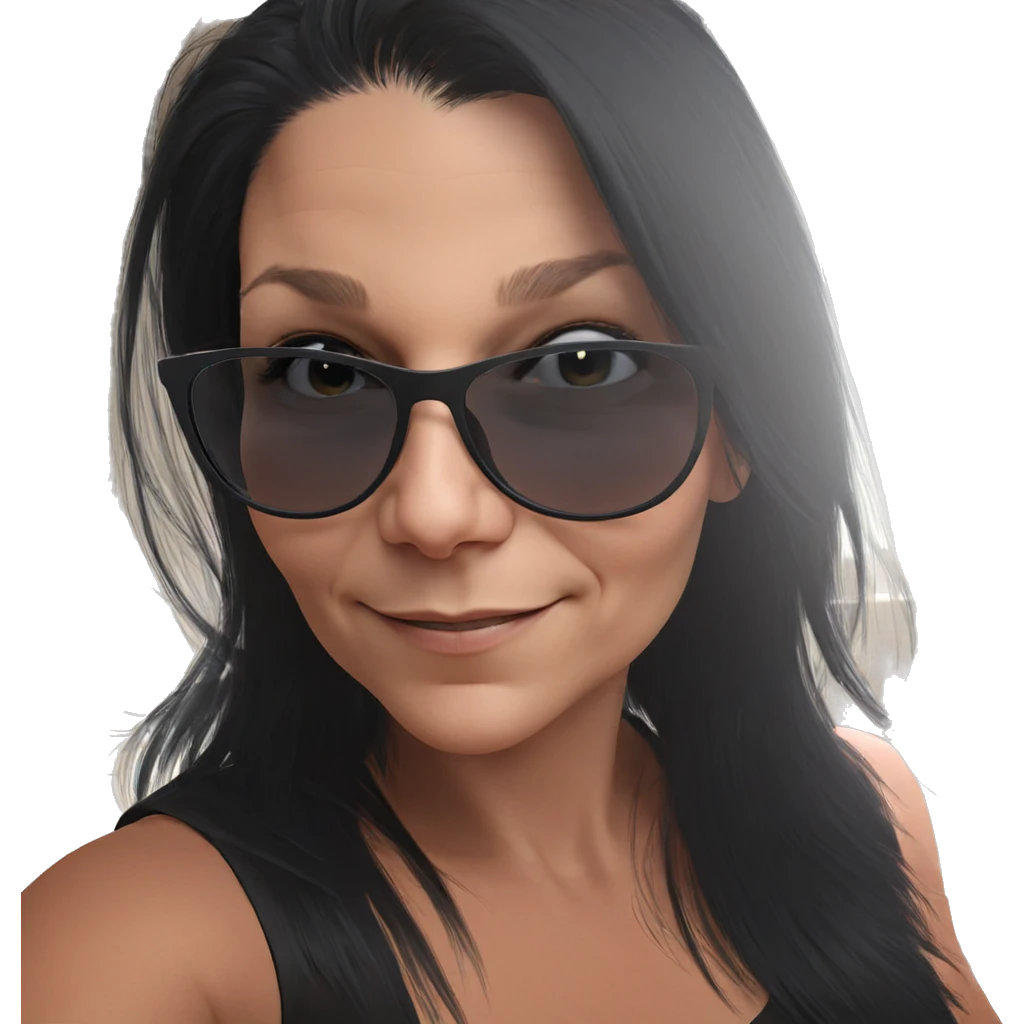 smiling girl with black hair emoji