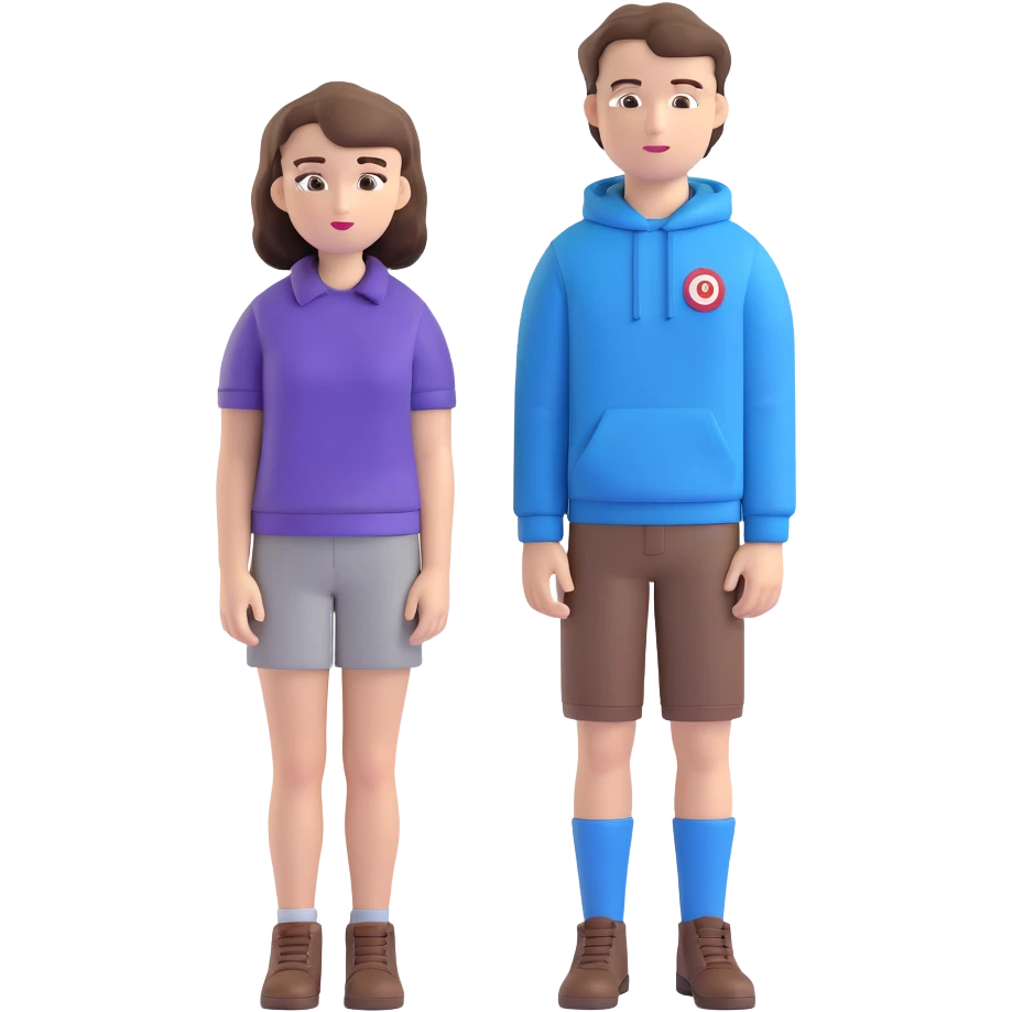 Hannah Baker with long brown hair and Clay Jensen with short dark hair standing together, from 13 Reasons Why emoji
