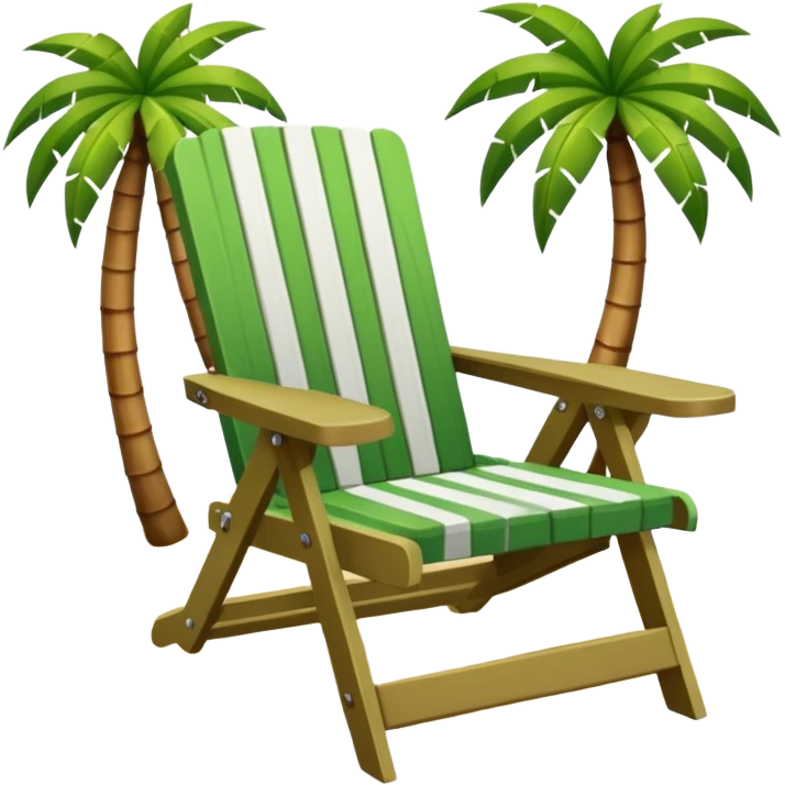 silla de playa y palmeras  emoji