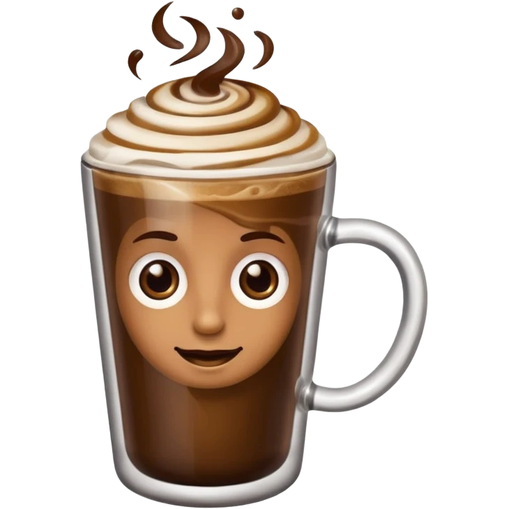 hot coffee in glass without a smile emoji