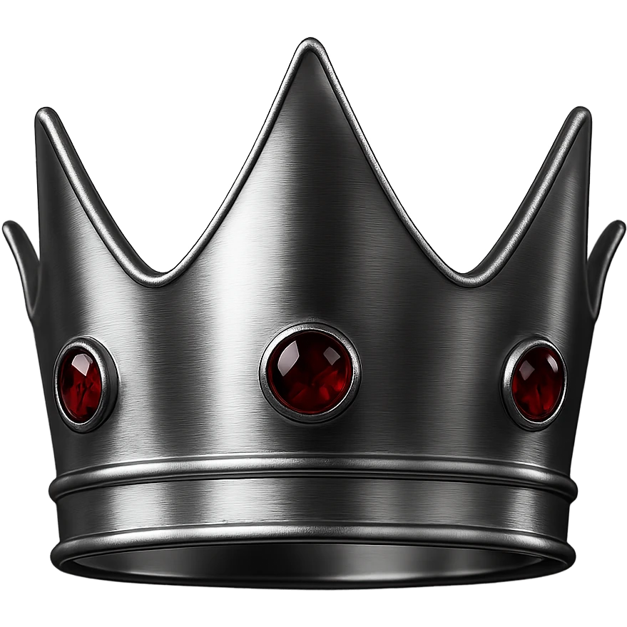 realistic black crown with red gems emoji