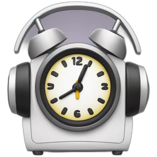 Alarm clock in headphones emoji