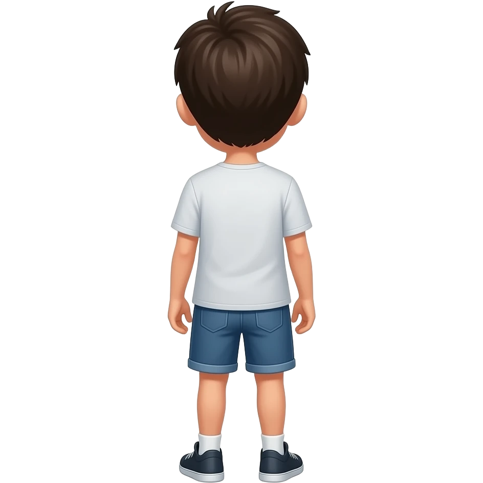 emoji jugendlicher, ganzer Körper mit Beinen, traurig von hinten emoji