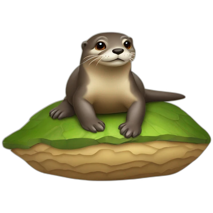 Loutre sur une tortue emoji