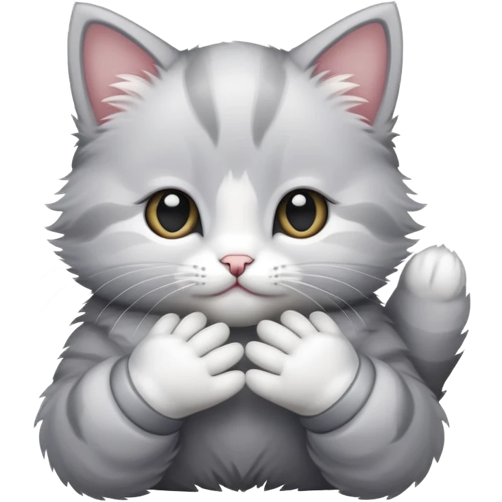 Kitten folds his hands emoji