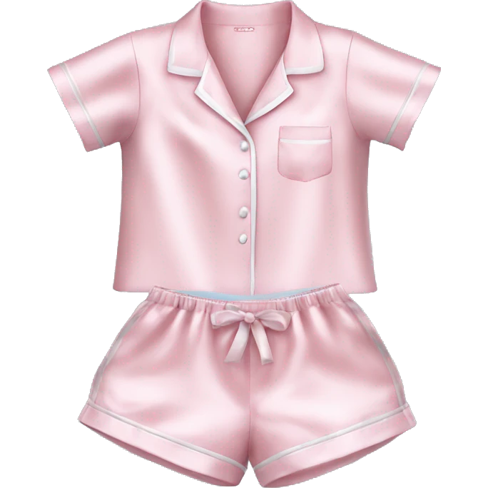 Light pink silk pyjamas set emoji
