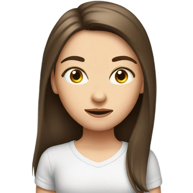 wide awake white brunette girl  emoji