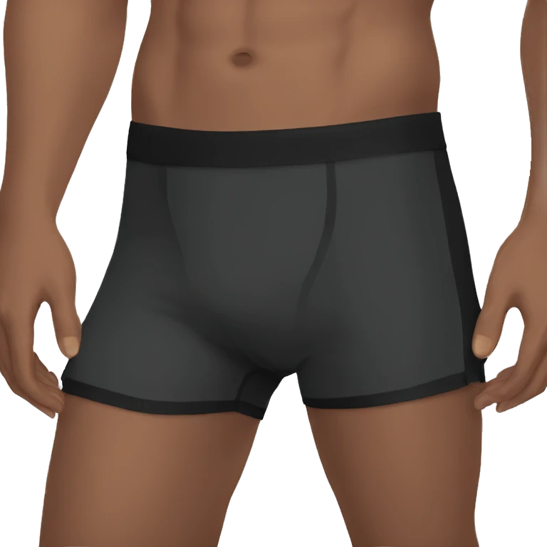 Boxershorts with black panels covering inner thighs  emoji