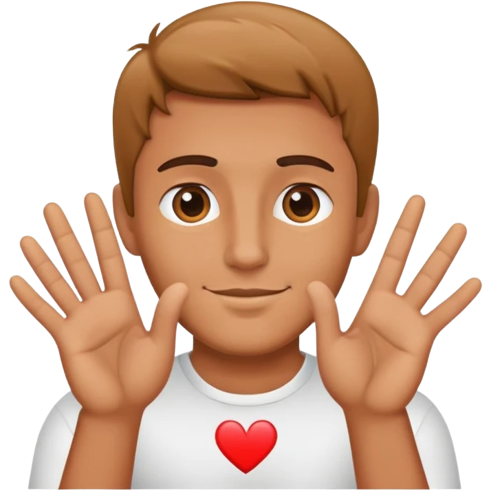 a man showing love sign with his hands emoji