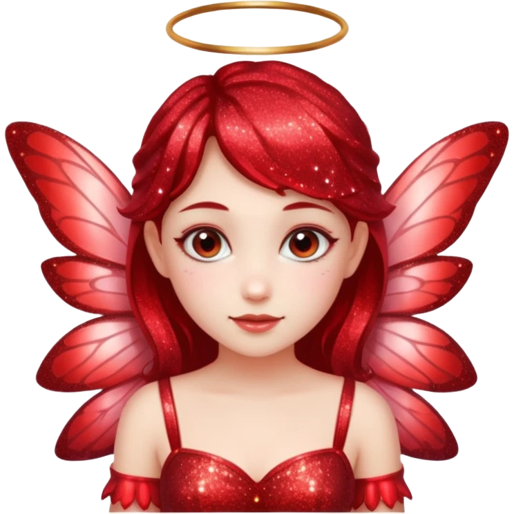 red glitter fairy emoji