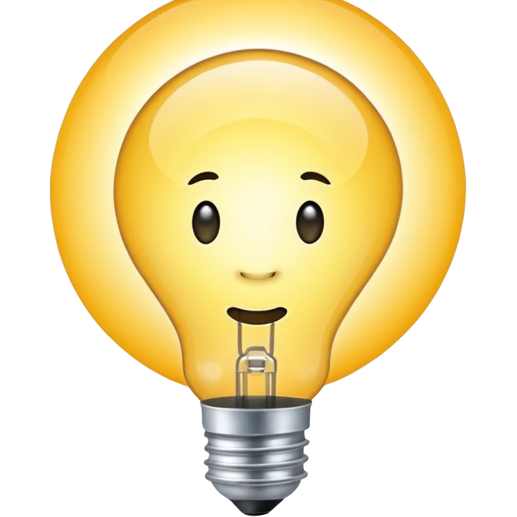 a glowing lightbulb where you can't see the middle of it because it is glowing so bright emoji