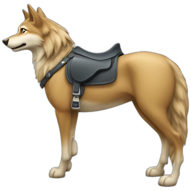 Loup sur cheval emoji