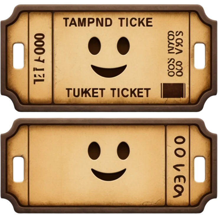 ticket without text dark brown colored emoji
