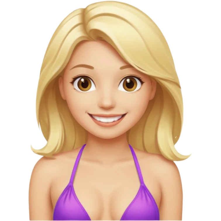 A sexy girl wiht blond Hair and a Bikini  emoji