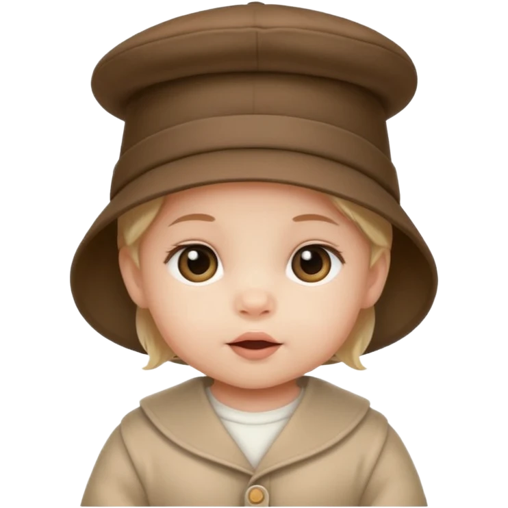 baby unique looking with hat emoji