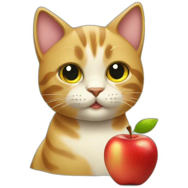 Cat whit apple emoji