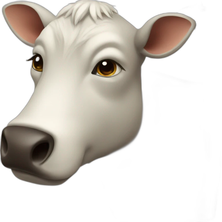 Une vache sur une pêche emoji