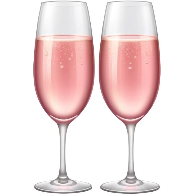 champagne glasses with pink champagne giving cheers emoji