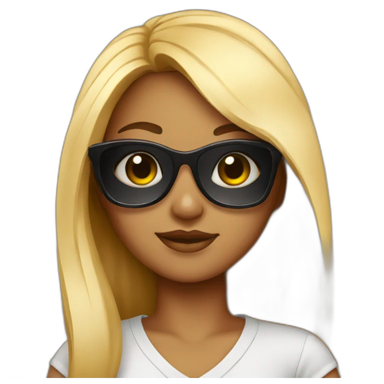 Girl with sun glass whait emoji