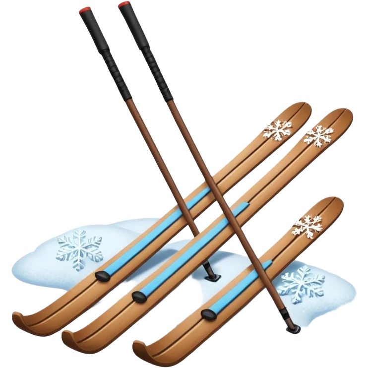 ski trip, skis and poles crossed, snowflakes emoji