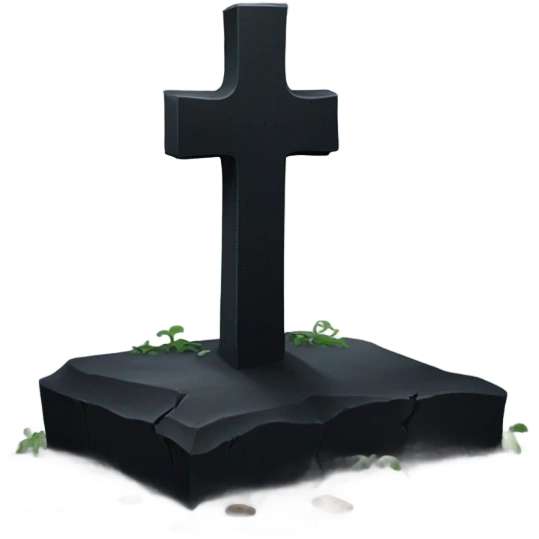a black grave with the letters RIP emoji