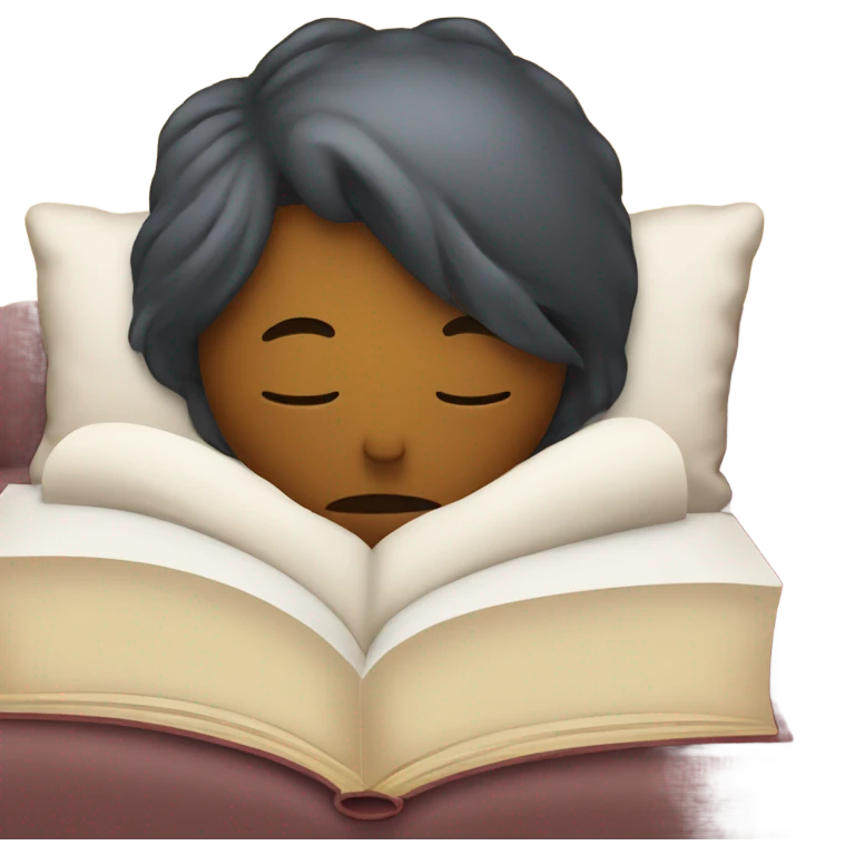 Sleepy Emoji reading book emoji