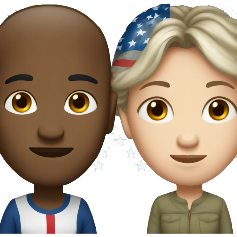 Face to face USA and Russia emoji