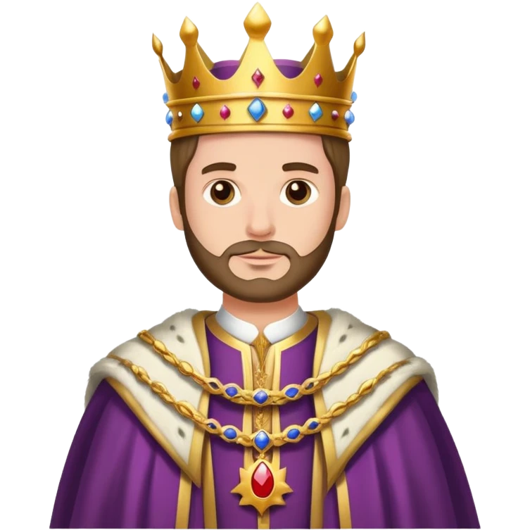 king with crown and royal robe emoji