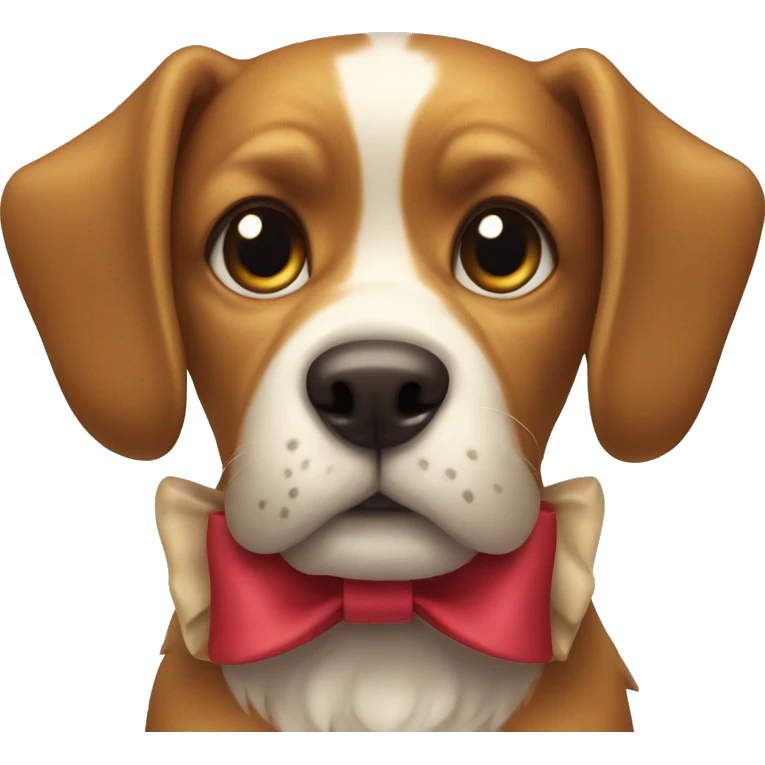 Dog with a bow emoji