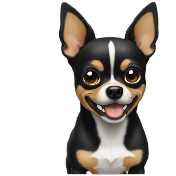 chihuahua negro riendo emoji
