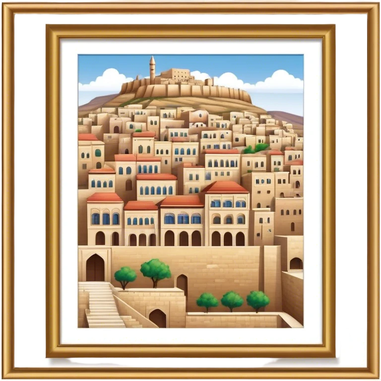 mardin şehri evleri bir platform üzerinde emoji