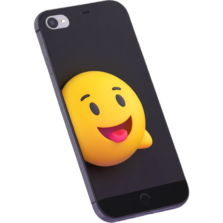 3D emoji style iPhone, angled view, no text emoji