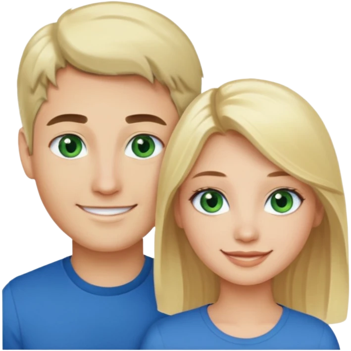 Girl blonde Green eyes man dark Hair blue eyes emoji