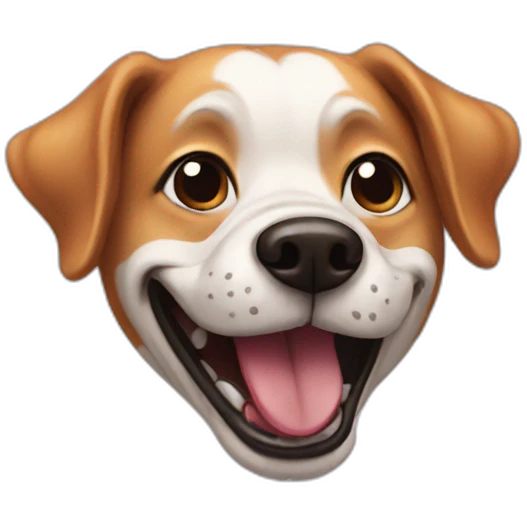 dog laughing with a clown makeup emoji