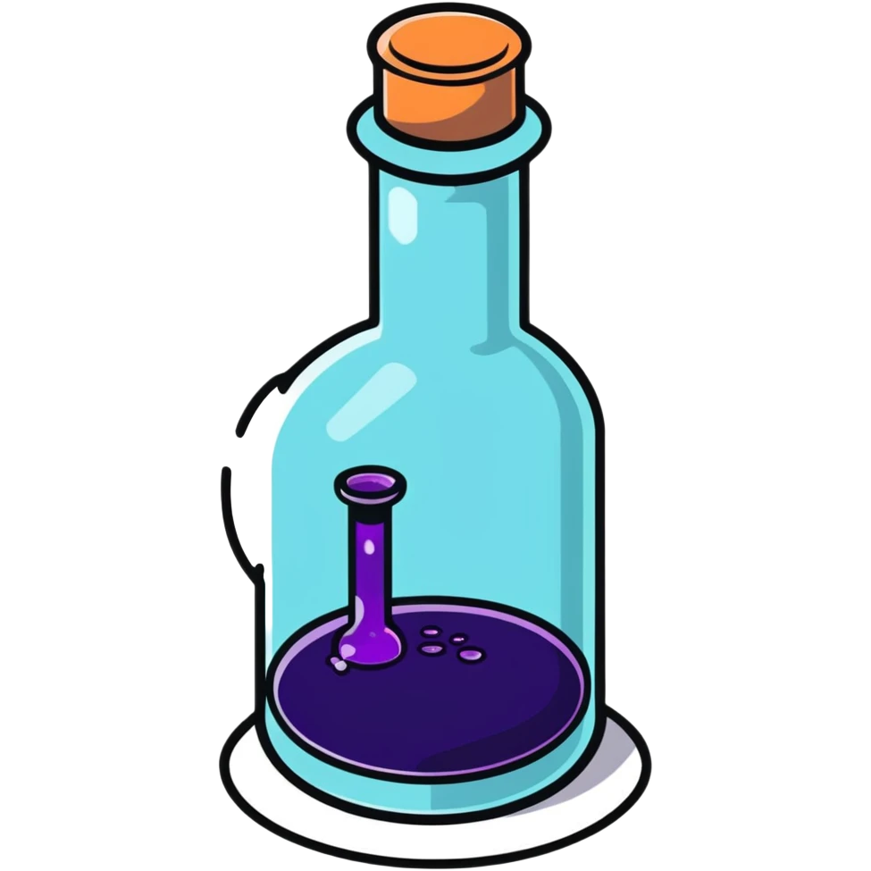 Floating potion bottle with glowing liquid emoji