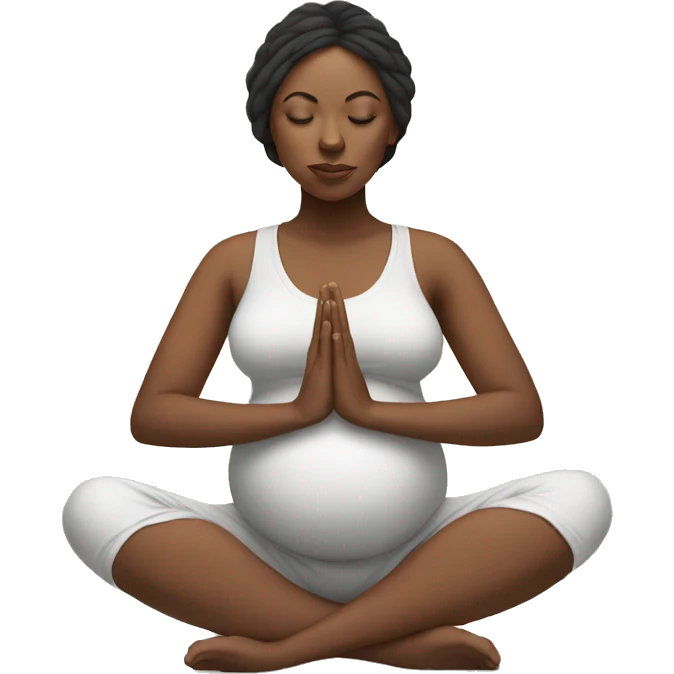 Pregnant black women meditating  emoji