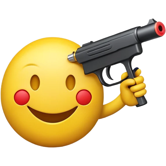 Smiley face shooting himself in the head with a toy gun  emoji