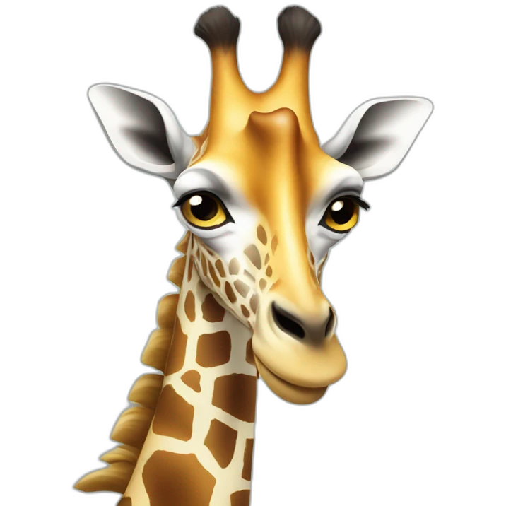 girafe looking on smartphone emoji