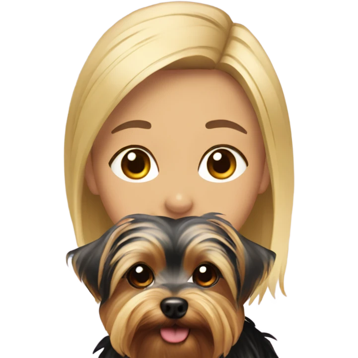 yorkie with a blonde girl  emoji