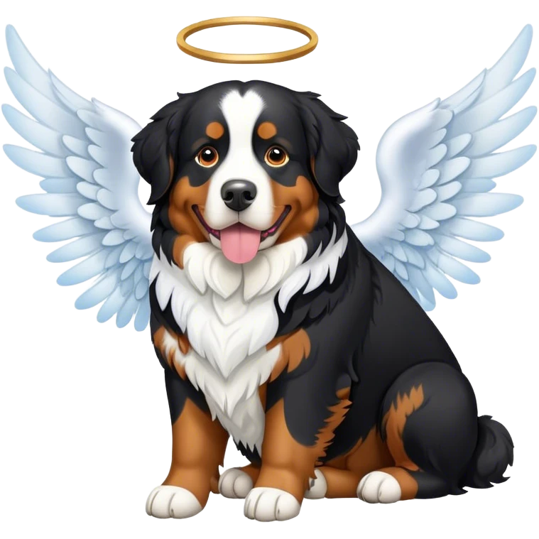 Bernese mountain dog with angel wings emoji