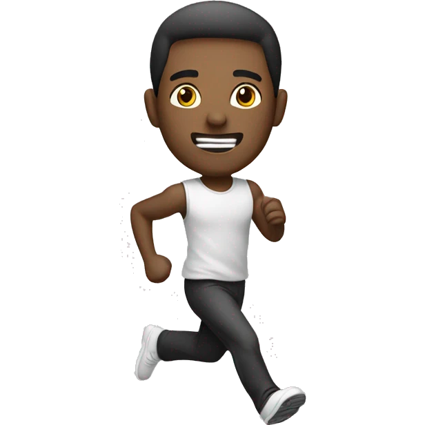 man running black and white emoji