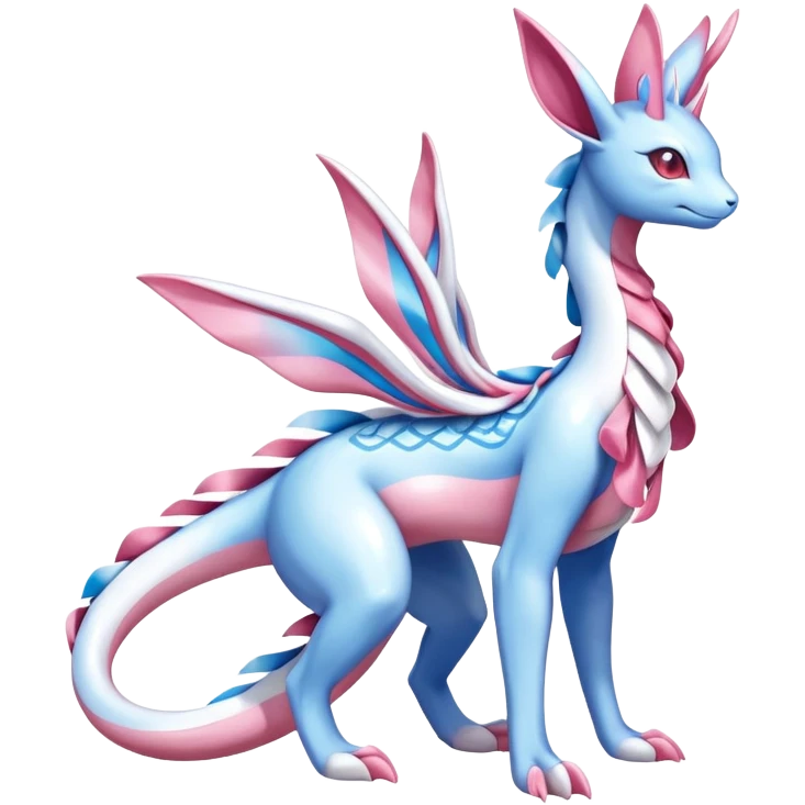 Sylveon-Dragonair-Fakémon-hybrid-creature (full body)  emoji