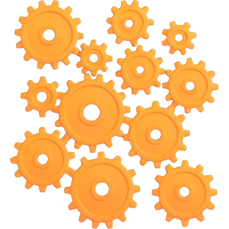 The interesting mechanism consists of five gears emoji